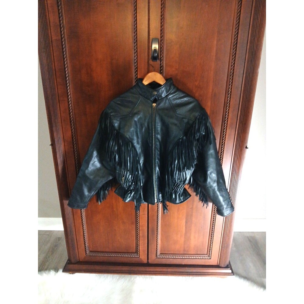 Interstate Genuine Leather Vintage Womens XXL Jacket Cinched Sides Pockets Lined